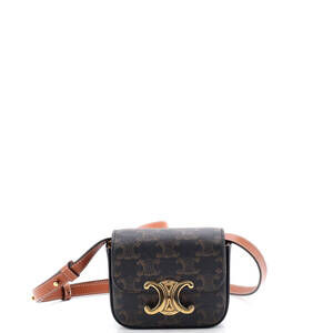 Celine Mini Triomphe Shoulder Bag Triomphe Coated Canvas